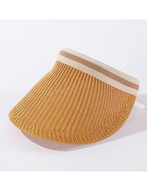 Fashion Yellow Knitted Breathable Sunscreen Top Hat