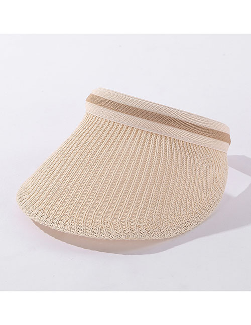Fashion Beige Knitted Breathable Sunscreen Top Hat