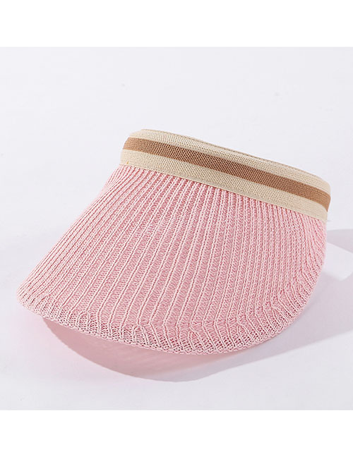 Fashion Pink Knitted Breathable Sunscreen Top Hat