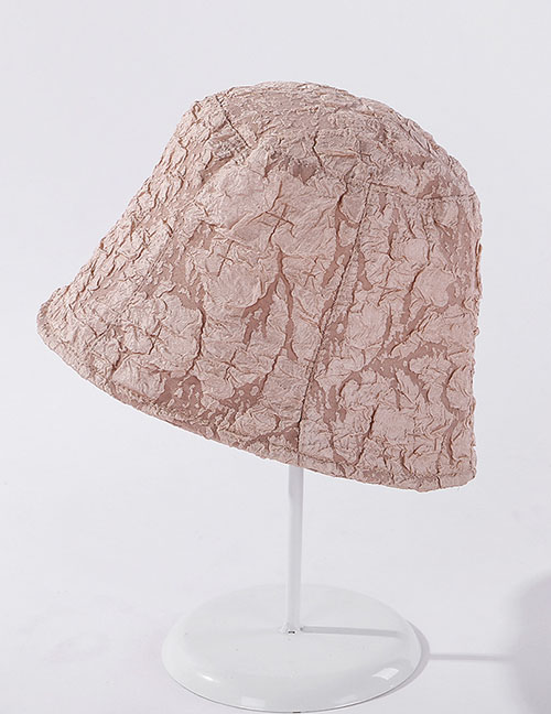 Fashion Champagne Pleated Breathable Solid Color Bucket Hat