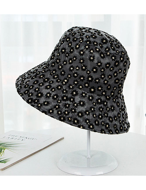 Fashion Black Daisy Lace Sunscreen Fisherman Hat