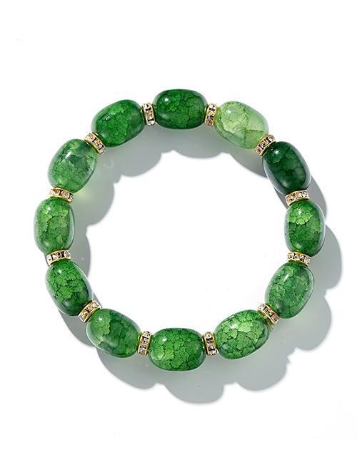 Fashion Green Handmade Beaded Colorful Crystal Bead Bracelet