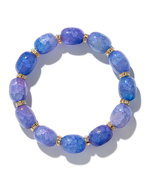 Fashion Purple Handmade Beaded Colorful Crystal Bead Bracelet