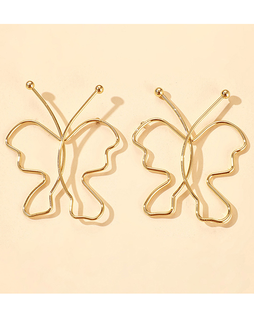 Fashion Golden Plume Butterfly Alloy Earrings
