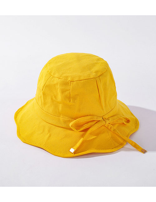 Fashion Yellow Irregular Side Cotton Tethered Fisherman Hat