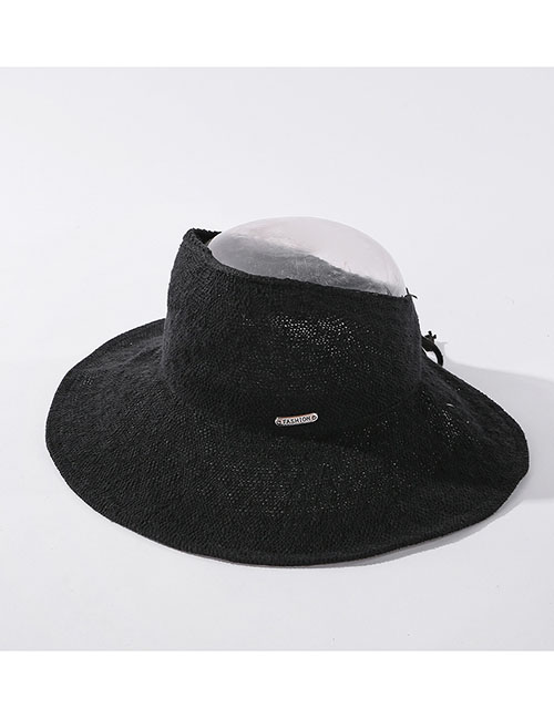 Fashion Black Milk Silk Big Eaves Cover Face Sunscreen Top Hat