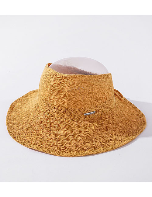 Fashion Yellow Milk Silk Big Eaves Cover Face Sunscreen Top Hat