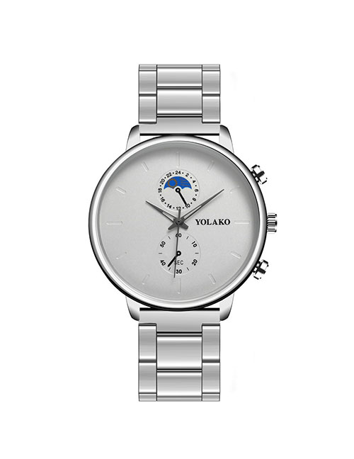 Fashion Silver Ultra-thin Alloy Steel Band Quartz Men's Watch