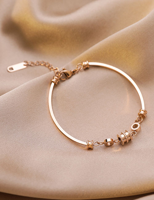 Fashion Rose Gold Titanium Steel Small Waist Hollow Bracelet