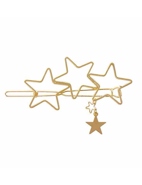 Fashion Pentagram Five-pointed Star Geometric Love Alloy Hollow Hairpin