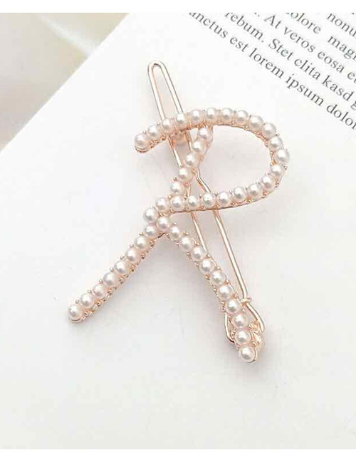 Fashion Letter Letter Pearl Alloy Hollow Hair Clip