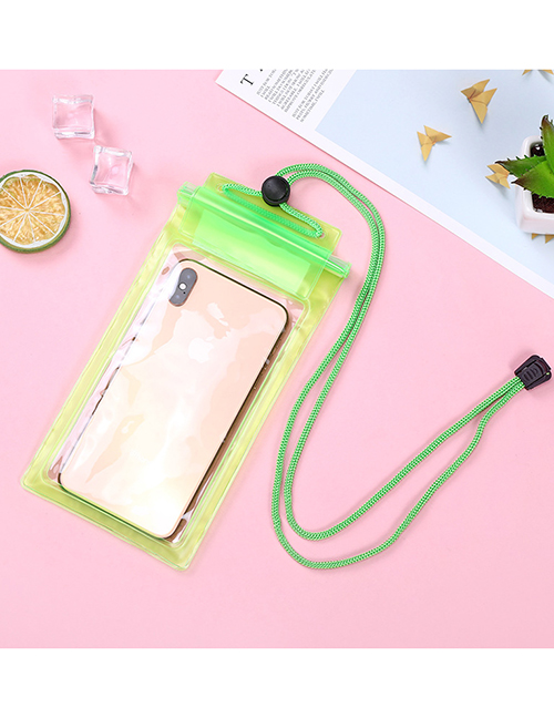 Fashion Green Pvc Transparent Three Drifting Swimming Hot Spring Mobile Phone Waterproof Bag