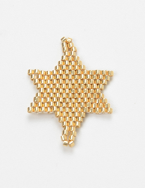 Fashion Golden Rice Beads Weave Geometric Pattern Accessories