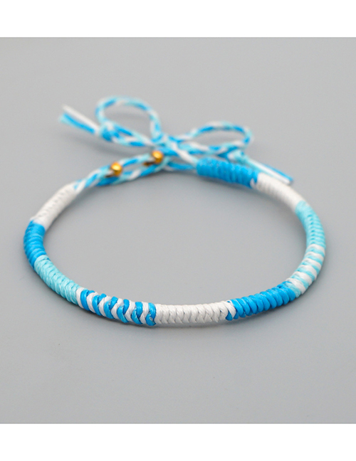 Fashion Blue Handmade Wax Rope Woven Mixed Color Bracelet