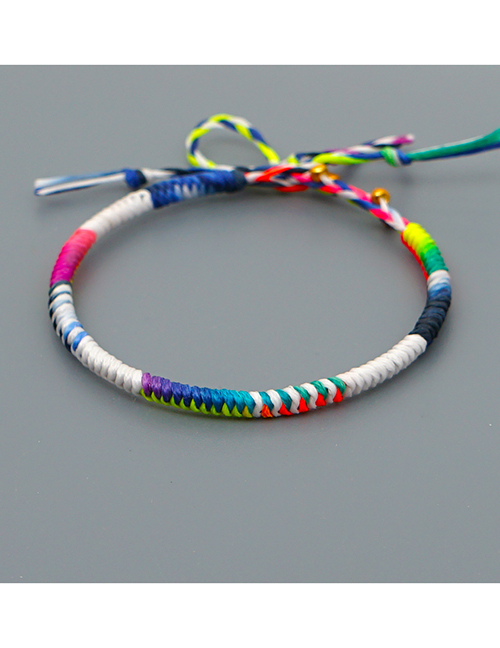Fashion White Handmade Wax Rope Woven Mixed Color Bracelet
