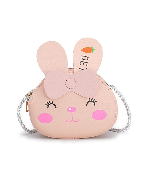 Fashion Pink Bunny Animal Print Twisted Shoulder Messenger Bag