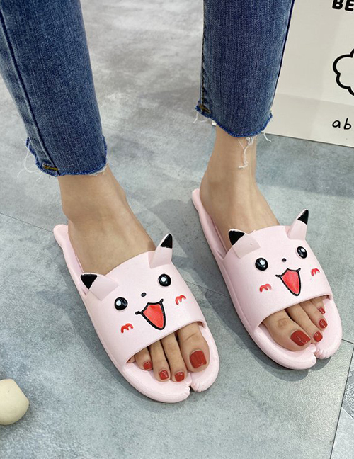 Fashion Pink Pikachu Expression Wet Horizontal Slippers