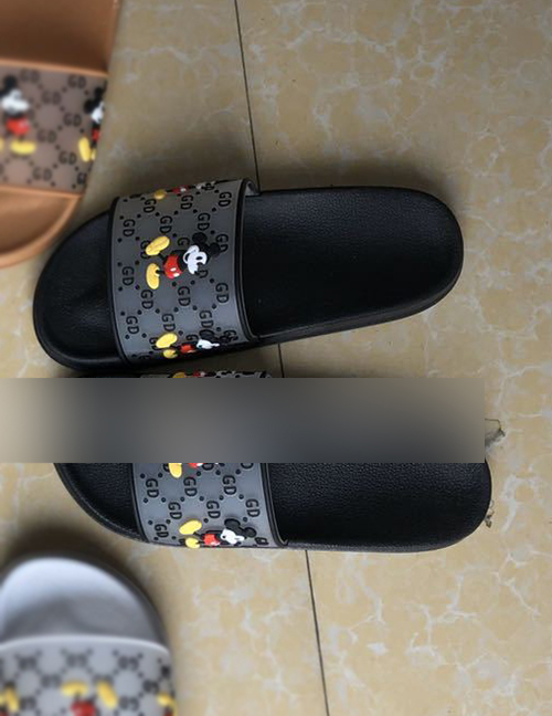Fashion Black Mickey Print Sandals