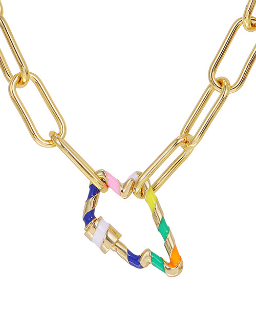 Fashion Lightning Copper Color Geometric Necklace