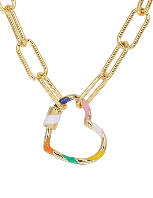 Fashion Love Copper Color Geometric Necklace