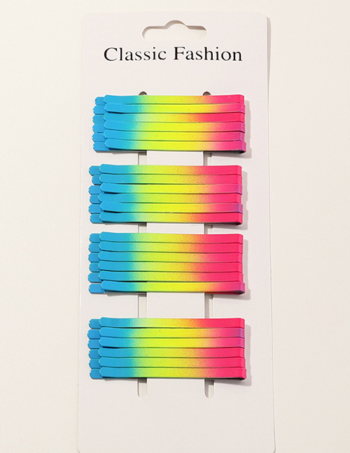 Fashion Color Mixing Wavy Gradient Color Alloy Hairpin Set