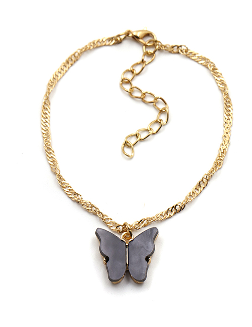 Fashion Black Bracelet Butterfly Resin Alloy Necklace Bracelet Earrings