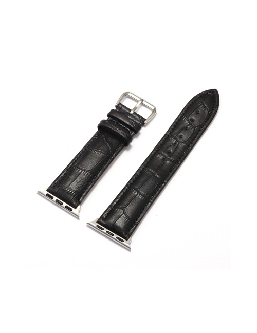 Fashion Black Applicable Apple Watch Alligator Leather Strap