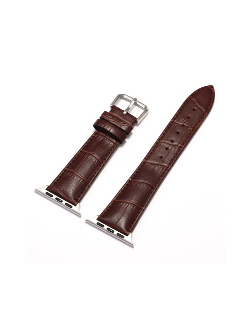 Fashion Brown Applicable Apple Watch Alligator Leather Strap