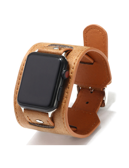 Fashion Yellow Wishiwatch Leather Alloy Smart Watch (watchband)