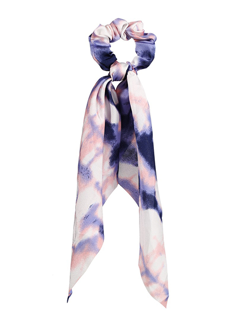 Fashion Purple Tie-dye Two-in-one Streamer Large Intestine Loop Hair Rope