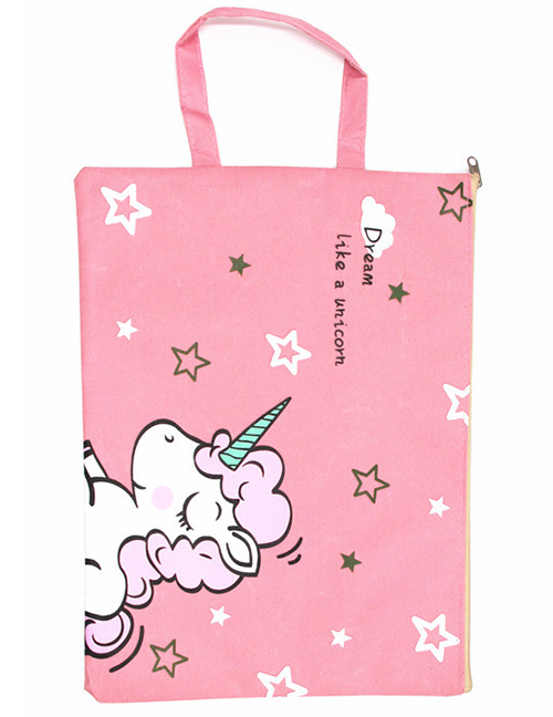 Fashion Pink Unicorn Canvas Unicorn Printed Waterproof Tote Bag