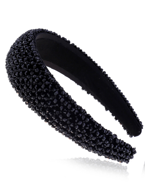 Fashion Black 206157w Wind Crystal Full Diamond Headband Crystal Headband Accessories
