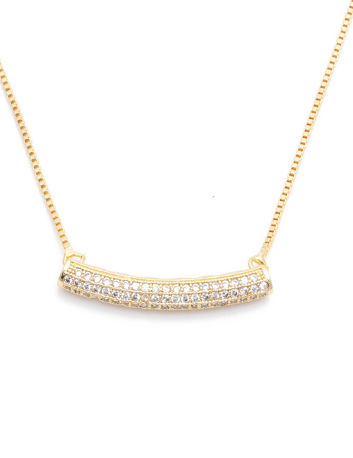 Fashion Elbow Long Bend Necklace With Micro Zircon Round Handle
