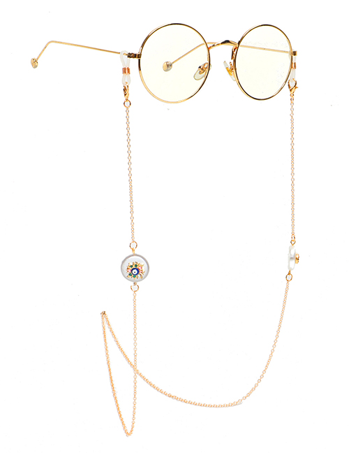 Fashion Golden Non-slip Golden Eyes Pearl Rhinestone Glasses Chain