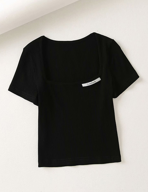 Fashion Black Slim Short-sleeved T-shirt