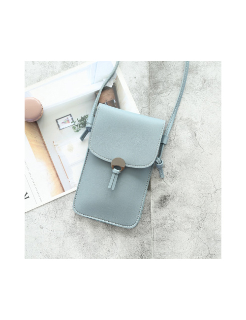 Fashion Gray Blue Locked Rectangular Shoulder Bag