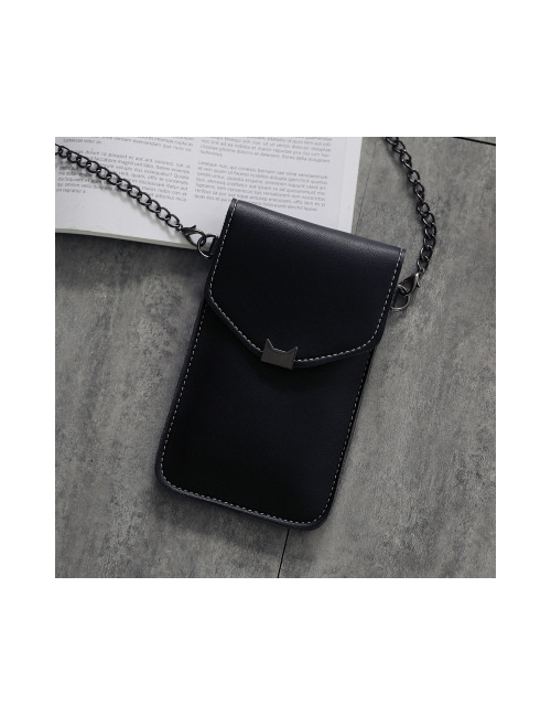 Fashion Black Cat Ear Chain Transparent Touch Screen Shoulder Messenger Bag