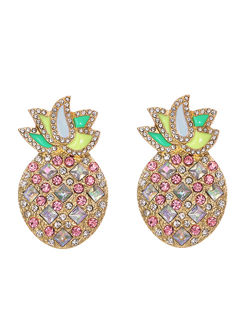 Fashion Golden Pineapple Stud Earrings