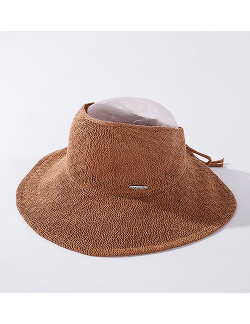 Fashion Camel Milk Silk Empty Top Big Eaves Sunscreen Fisherman Hat