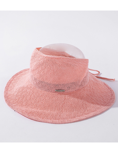 Fashion Pink Milk Silk Empty Top Big Eaves Sunscreen Fisherman Hat
