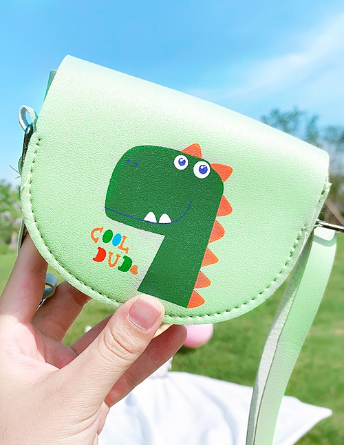 Fashion Little Green Dinosaur Flower Dinosaur Rabbit Stitching Contrast Color Crossbody Shoulder Bag