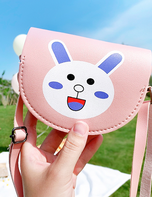Fashion Pink Bunny Flower Dinosaur Rabbit Stitching Contrast Color Crossbody Shoulder Bag