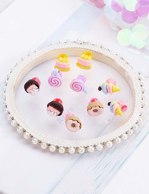 Fashion Donut Series (10 Pack) Resin Fruit Flower Animal Children Doudou Buckle Clip
