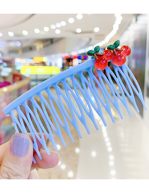 Fashion Cherry-blue Fruit Resin Animal Flower Non-slip Insert Comb Children Hairpin