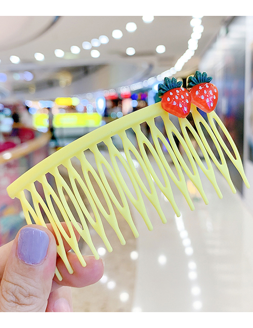 Fashion Strawberry-yellow Fruit Resin Animal Flower Non-slip Insert Comb Children Hairpin