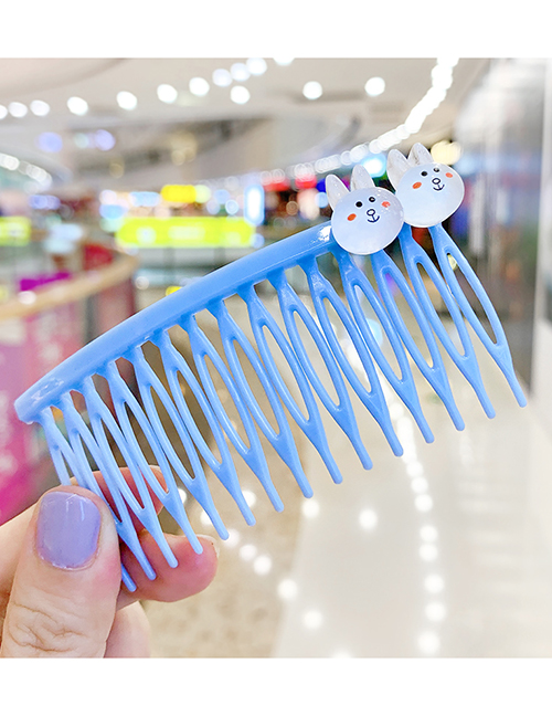 Fashion Bunny-blue Fruit Resin Animal Flower Non-slip Insert Comb Children Hairpin