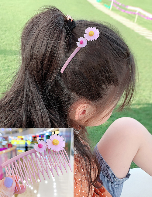 Fashion Daisy-pink Fruit Resin Animal Flower Non-slip Insert Comb Children Hairpin