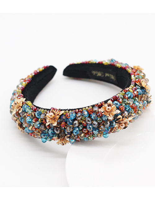 Fashion Color Sponge Metal Flower Headband