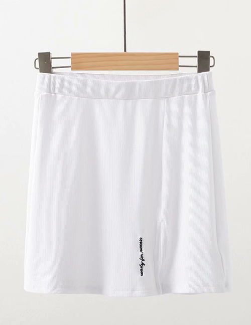 Fashion White Letter Embroidered Split Skirt