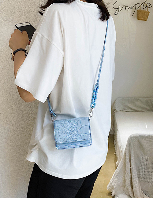 Fashion Blue Small Stone Pattern Shoulder Crossbody Bag